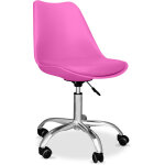Chaise de bureau � roulettes - chaise de bureau pivotante - tulip fuchsia