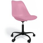 Privatefloor - chaise de bureau avec roulettes - chaise de bureau pivotante - structure noire tulip rose ...