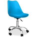 Chaise de bureau � roulettes - chaise de bureau pivotante - tulip turquoise