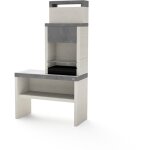 Barbecue fixe pour charbon mod�le plan 2 (gris / blanc - 110 x 47 x 192 cm) ref: 8035 - large surface ...