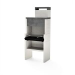 Tuozi - barbecue fixe pour charbon modèle venit flex plus hotte (gris / blanc - 78 x 47 x 185 cm) ref: ... Tuozi - barbecue fixe pour charbon modèle venit flex plus hotte (gris / blanc - 78 x 47 x 185 cm) ref: ...