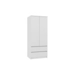 Turin - armoire de chambre style moderne - penderie multifonctions - 2 portes + 2 tiroirs - dressing ...