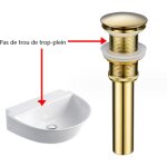 Tuserxln - bouchon de vidange d'�vier moderne pop - up vintage sans trop - plein, siphon de lavabo universel ...