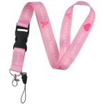 Tuserxln - lanire imprime de sensibilisation au cancer du sein, ruban rose, sangle de cou, porte - ...