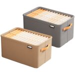 Tuserxln - paquet de 2 paniers de rangement pour organiser les paniers de rangement en tissu toile avec ...