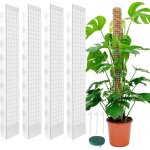 Tuteur monstera, 24 pouces 4 - pack tuteur sphaigne, avec velcro et clous tuteur plante interieur, monstera, ...