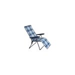 Transat 902 con avec repose - pieds re'glable 5 positions en acier cm 147x60x61 accoudoirs coussin couleurs ...