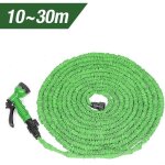Tuyau d'arrosage extensible vert, 10m jusqu'� 30m, pistolet et raccord fournis, 7 jets diff�rents