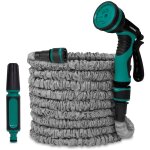 Tuyau d?arrosage flexible 20m ? support, buse et pistolet multi spray inclus