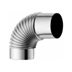 Tuyau de chemin�e coud� � 90 degr�s en acier inoxydable pour po�le � fum�e, 80mm
