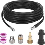 Tuyau de d�bouchage 10m pour nettoyeur haute pression k�rcher k2 - k7 ? kit avec buses de jet et adaptateurs ...