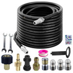 Tuyau d�boucheur canalisation 10m 5800psi pour nettoyeur haute pression, kit nettoyage �gout avec buse ...