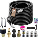 Tuyau d�boucheur canalisation 30m 5800psi pour nettoyeur haute pression, kit nettoyage �gout avec buse ...