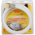 Tuyau flexible renforc� 1m50 + d�tendeur � s�curit� butane - validit� 10 ans - certifi� nf - dipra