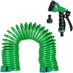 Relaxdays - tuyau de jardin avec pomme d'arrosage, extensible et flexible jusqu' 10 m, en spirale, 7 ...