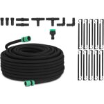 Tuyau micro poreux arrosage goutte  goutte irrigation raccords + crochets 50m