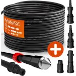 Tuyau pour nettoyeur haute pression tuyau d�boucheur flexible noir nettoyage de canalisations 15m - rwd�bouche ...