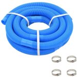 Vidaxl ? tuyau d'aspiration de piscine 38 mm 6 m ? ldpe r�sistant aux uv ? avec 4 colliers de serrage ...