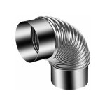 Tuyau de po�le coude � env. 120 mm, coude de po�le 90� en acier alumini� � chaud, argent�