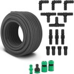 Tuyau à goutte - 30 m - avec un robinet, un bec et divers composés Tuyau à goutte - 30 m - avec un robinet, un bec et divers composés