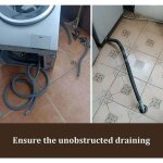 Tuyau de vidange de 2 m pour lave - linge et lave - vaisselle, y compris support et pinces, coude