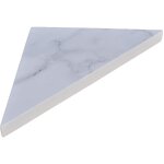 U - tile - etagre d'angle en rsine imitation marbre - 24 x 24 cm x 2, 4 cm d'paisseur - blanc