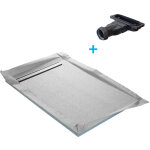 U - tile - receveur de douche  carreler monopente + natte tanche + siphon ultra plat - 120 x 90 cm