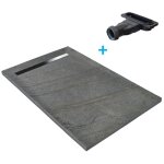 U - tile - receveur de douche gris 150 x 100 cm haute densit� pierre naturelle - grille caniveau