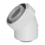 Coude ubbink condensation gaz / fioul pptl / pvc 45 blanc 80 / 125 la piece Coude ubbink condensation gaz / fioul pptl / pvc 45 blanc 80 / 125 la piece