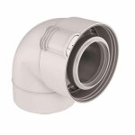 Coude rolux condensation 80 / 125 pptl / pvc 87° - blanc Coude rolux condensation 80 / 125 pptl / pvc 87° - blanc