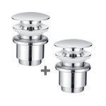Ubeegol - 2x bonde de lavabo bonde pop - up avec trop - plein automatique universelle en cuivre chrom� ...