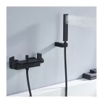 Mitigeur de baignoire cascade robinet de baignoire mural avec douchette  main et flexible de douche ...