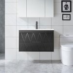 Uev meuble sous lavabo suspendu 75cm, avec lavabo en céramique, robinet, 2 grands tiroirs, meuble salle ... Uev meuble sous lavabo suspendu 75cm, avec lavabo en céramique, robinet, 2 grands tiroirs, meuble salle ...