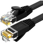 Cordon de brassage ethernet plat rj45 lan cat. 6 2m noir