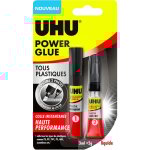 Uhu - power glue tous plastiques - colle instantan�e, ultra rapide et forte, tous plastiques, transparente, ...