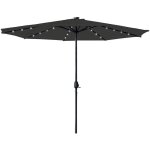 Uisebrt 350cm parasol en aluminium avec manivelle protection uv 40 + et led solaire blanc chaud - parasol ...