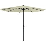 Uisebrt 350cm parasol en aluminium avec manivelle protection uv 40 + et led solaire blanc chaud - parasol ...