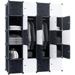Uisebrt - armoire penderie armoire portable diy, tagre de rangement, portable storage modulable meuble, ...