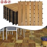 Uisebrt dalles de terrasse en bois d'acacia - 30 x 30 cm - 1 m� - drainage facile � poser - pour terrasses ...