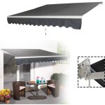 Uisebrt marquise balcon 300x250cm - marquise � bras articul�s klemmmarkise protection solaire, gris fonc� ...