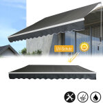 Uisebrt marquise balcon 360x300cm - marquise � bras articul�s klemmmarkise protection solaire, gris fonc� ...