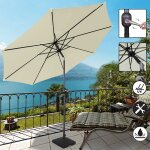 Uisebrt - parasol de jardin ext�rieur parasol inclinable avec manivelle 300cm protection uv pour jardin, ...