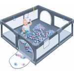 Uisebrt parc pour bb avec barrire de lit antichute avec 50 balles, 4 poignes, sac de rangement, filet ...