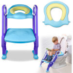 Si�ge de toilette enfants pliable r�glable, r�ducteur de toilette b�b� avec marche pieds antid�rapantes, ...