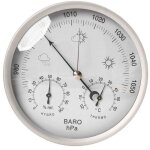 Ulisem station m�t�o analogique pour l'int�rieur et l'ext�rieur avec cadre en acier inoxydable au design ...
