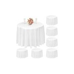 Lot de 10 nappes rondes, nappes jetables blanches de 84 pouces, nappes rondes en plastique imperméable ... Lot de 10 nappes rondes, nappes jetables blanches de 84 pouces, nappes rondes en plastique imperméable ...
