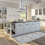 Unamourdetapis - tapis de cuisine pkit 50x150 bleu et gris pkit en pvc
