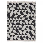 Unamourdetapis - tapis kilim reversible en coton motif géométrique bi 120x160 crème et noir Unamourdetapis - tapis kilim reversible en coton motif géométrique bi 120x160 crème et noir