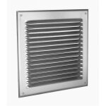 Unelvent - grille de prise d'air ext br alu poxy blanc, 210x210 mm + grille anti - moustiques s&p ( ...