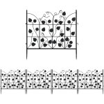 Unho - lot de 5 clture jardin extrieur - bordures dcoratives - grille de protection fer forg motif ...